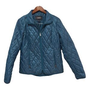 Lands End Blue Quilted Womens Jacket -Size Small